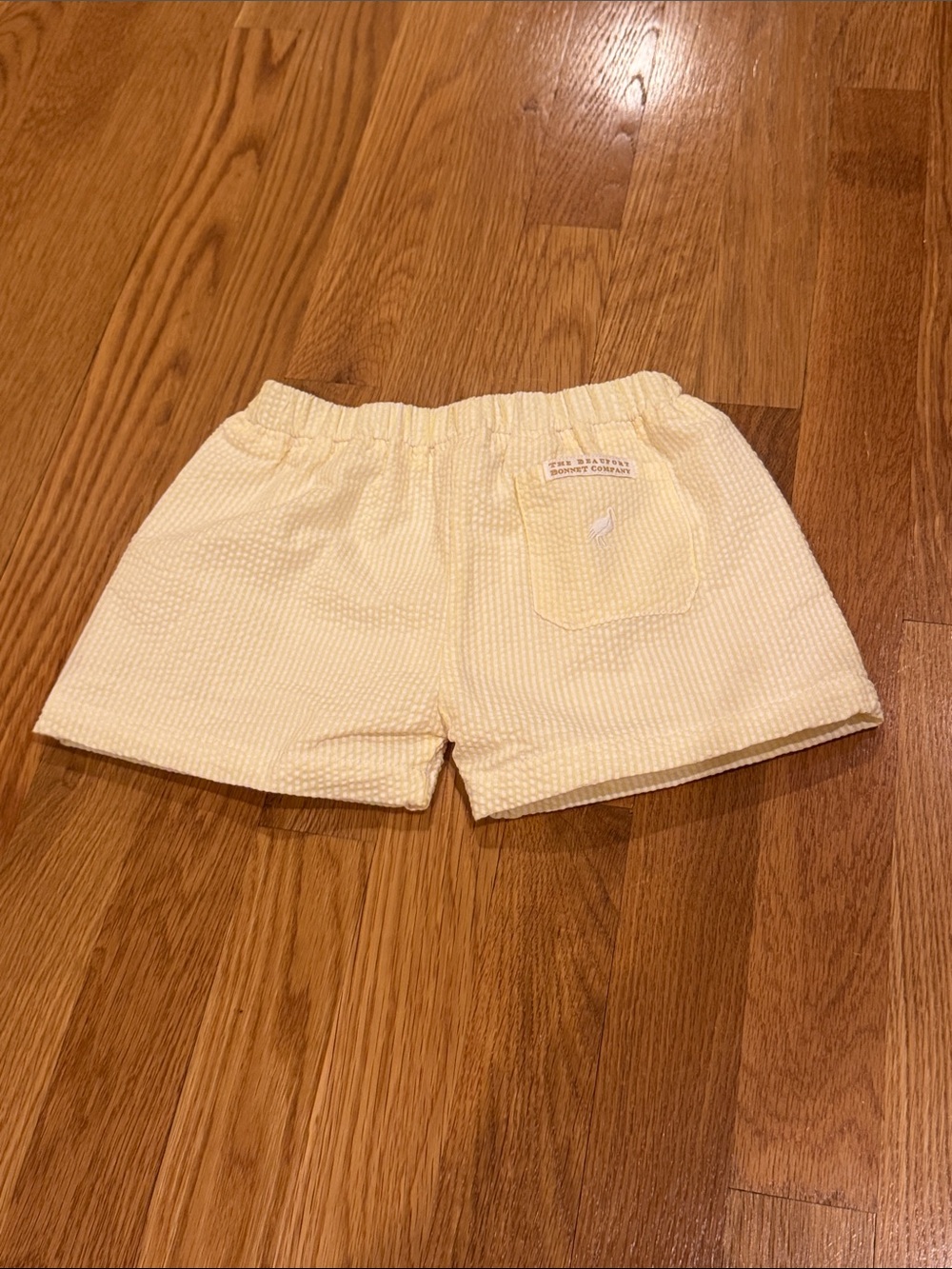 The Beaufort Bonnet Company Yellow Seersucker Kids Shorts